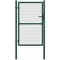 vidaXL Puerta de Valla Acero Verde 100x200 cm Cancela de Jardín Patio Exterior